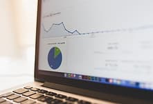laptop with graph