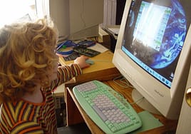 woman on computer