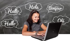 e-learning with laptop