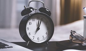 clock on table