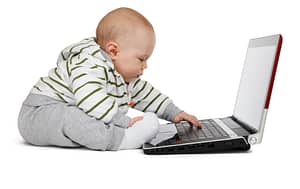 baby on computer
